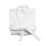 Soft bathrobe with belt and pockets made of 350 g/m2cotton white colour third view