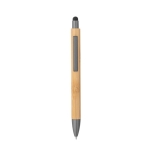 Bamboo ballpoint pen and metal clip with black stylus titanium colour first view