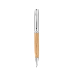 Elegant bamboo ballpoint pen with in a matte finish natural colour first view