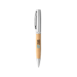 Elegant bamboo ballpoint pen with in a matte finish main view