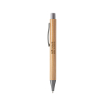 Bamboo ballpoint pen with metal clip, gray, blue ink main view