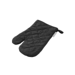 100% recycled cotton oven mitt with logo black colour