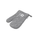 100% recycled cotton oven mitt with logo grey colour image with logo