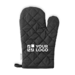 100% recycled cotton oven mitt with logo main view