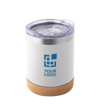 Stainless steel thermal mug with lid and cork base, 400 ml main view