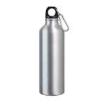 Large coloured aluminium bottle with carabiner 800ml silver colour