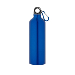 Large coloured aluminium bottle with carabiner 800ml royal blue colour