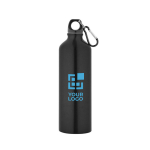 Large coloured aluminium bottle with carabiner 800ml main view