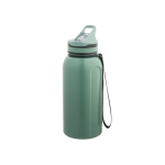 Plastic sports bottle with straw, 1.2 L light-green colour