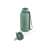 Plastic sports bottle with straw, 1.2 L light-green colour third view