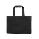 Recycled cotton bag with long handles, 280 g/m2 black colour first view