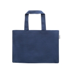 Recycled cotton bag with long handles, 280 g/m2 blue colour first view