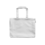 Recycled cotton bag with long handles, 280 g/m2 white colour first view