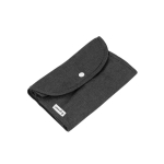 Foldable cotton bag with integrated cover, 140 g/m2 black colour first view