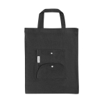 Foldable cotton bag with integrated cover, 140 g/m2 black colour