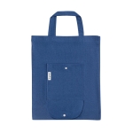 Foldable cotton bag with integrated cover, 140 g/m2 blue colour