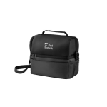 Black waterproof thermal bag with compartments, 7 L black colour image with logo