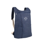 Denim backpack with front pockets and straps, 300 g/m2 blue colour image with logo