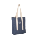 Denim bag with inner compartment and long handles, 300 g/m2 blue colour image with logo