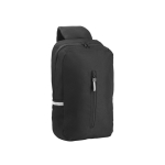 Padded RPET shoulder bag with reflectors and pocket black colour