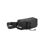 RPET bum bag with reflective elements and bottle pocket black colour