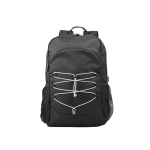 Sustainable backpack made of RPET with reflectors, 15.6'' black colour first view