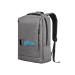 Polyester PC backpack with trolley strap, 300D, 15.6” grey colour image with logo 4