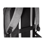 Polyester PC backpack with trolley strap, 300D, 15.6” grey colour sixth view