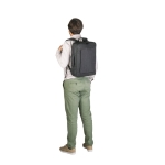 Polyester backpack with dual carrying modes, 600D, 15.6” dark grey colour tenth view