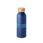 Aluminium bottle with bamboo lid and matte finish, 550 ml main view