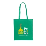 Tote bag made of recycled cotton & RPET, 180 g/m2, Reciclo Cairo green colour image with logo