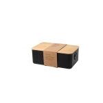 Large plastic bread bin with bamboo lid, BPA free black colour fifth view