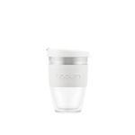 takeaway cup with silicone band, 250 ml, Joycup Double white colour