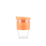 Travel coffee mug with band, 250 ml, Takeaway Joycup orange colour