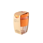 Travel coffee mug with band, 250 ml, Takeaway Joycup orange colour second view