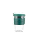 Travel coffee mug with band, 250 ml, Takeaway Joycup dark green colour