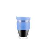 Travel coffee mug with band, 250 ml, Takeaway Joycup light blue colour first view