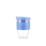 Travel coffee mug with band, 250 ml, Takeaway Joycup light blue colour