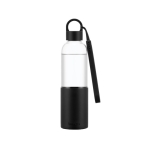 Tritan drinking bottle with silicone seal and loop, 500 ml black colour