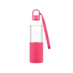 Tritan drinking bottle with silicone seal and loop, 500 ml pink colour