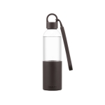 Tritan drinking bottle with silicone seal and loop, 500 ml dark brown colour