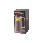 Large plastic jug with coloured lid, 1.2 L black colour in box