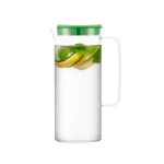 Large plastic jug with coloured lid, 1.2 L green colour