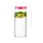 Large plastic jug with coloured lid, 1.2 L pink colour