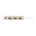 USB hub with 4 ports, terrazzo and bamboo casing natural colour