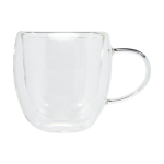 Set of two double-walled glass cups, 250 ml transparent colour