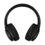 Foldable headphones with microphone, recycled plastic black colour