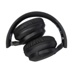 Foldable headphones with microphone, recycled plastic black colour