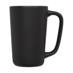 Large ceramic mug with matte finish, 480 ml black colour