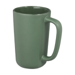 Large ceramic mug with matte finish, 480 ml green colour